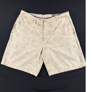 Vineyard Vines Mens Short 34 Cream Nautical Tropical Surfer Fish Print Coastal